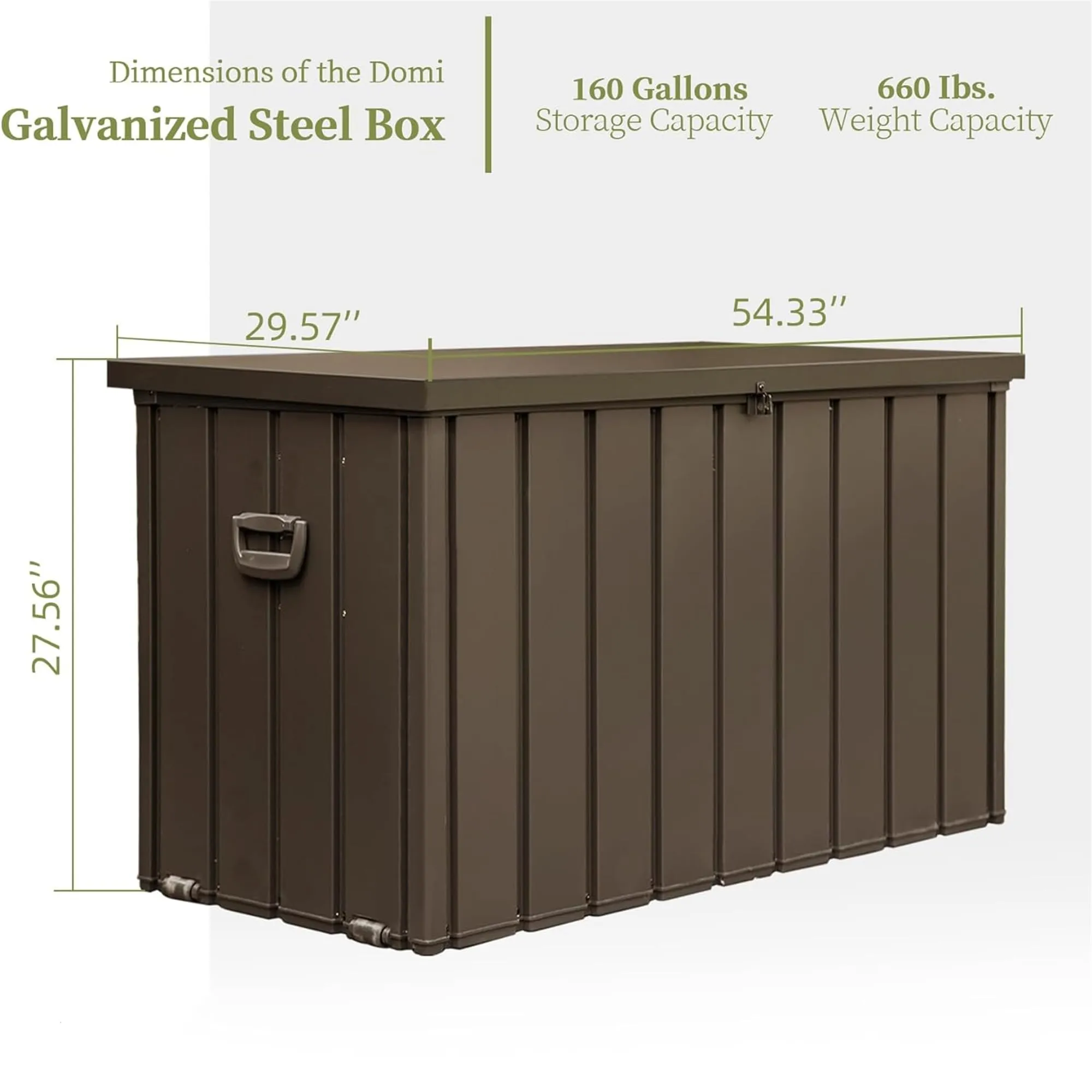 160 Gallon Waterproof Outdoor Storage Deck Box (Dark Brown)