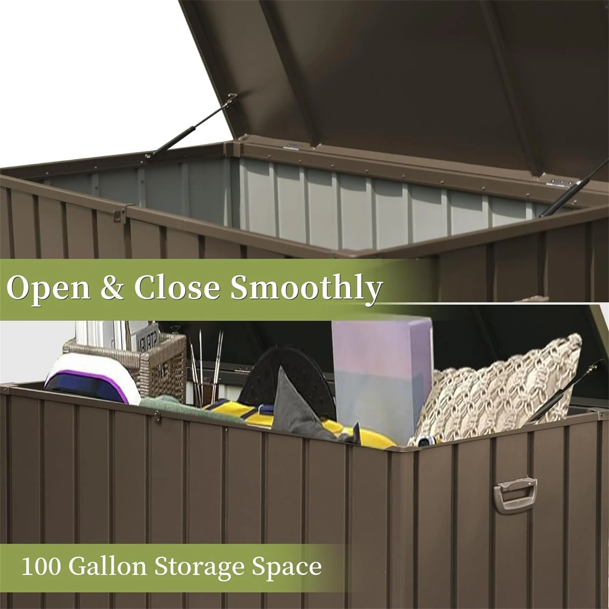 160 Gallon Waterproof Outdoor Storage Deck Box (Dark Brown)