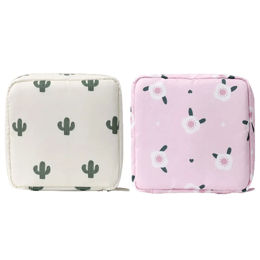 2 Pcs Sanitary Napkin Storage Bags Large Capacity Menstrual Cup Pouches Portable First Period Bags for Women Girls Ladies and Students