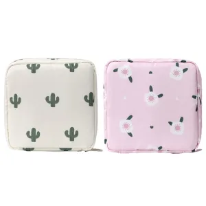 2 Pcs Sanitary Napkin Storage Bags Large Capacity Menstrual Cup Pouches Portable First Period Bags for Women Girls Ladies and Students