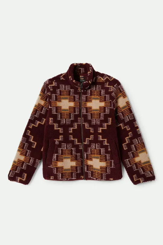 Arctic Fleece Mock Neck Jacket - Light Cabernet