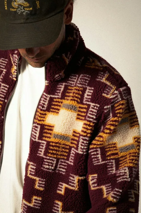 Arctic Fleece Mock Neck Jacket - Light Cabernet
