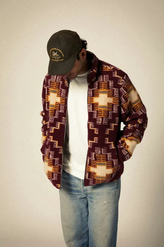 Arctic Fleece Mock Neck Jacket - Light Cabernet