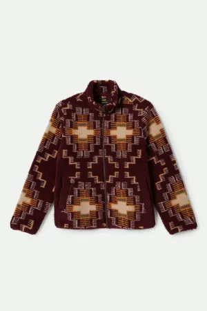 Arctic Fleece Mock Neck Jacket - Light Cabernet