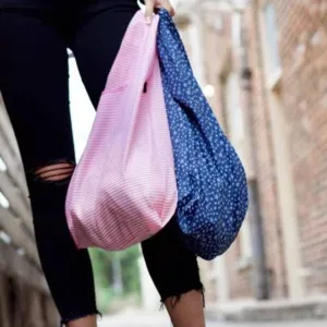 Blue Stars Reusable Folding Travel Shopping Bag