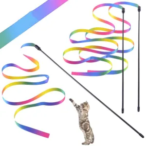 Colorful Rod Teaser Wand Plastic Toys
