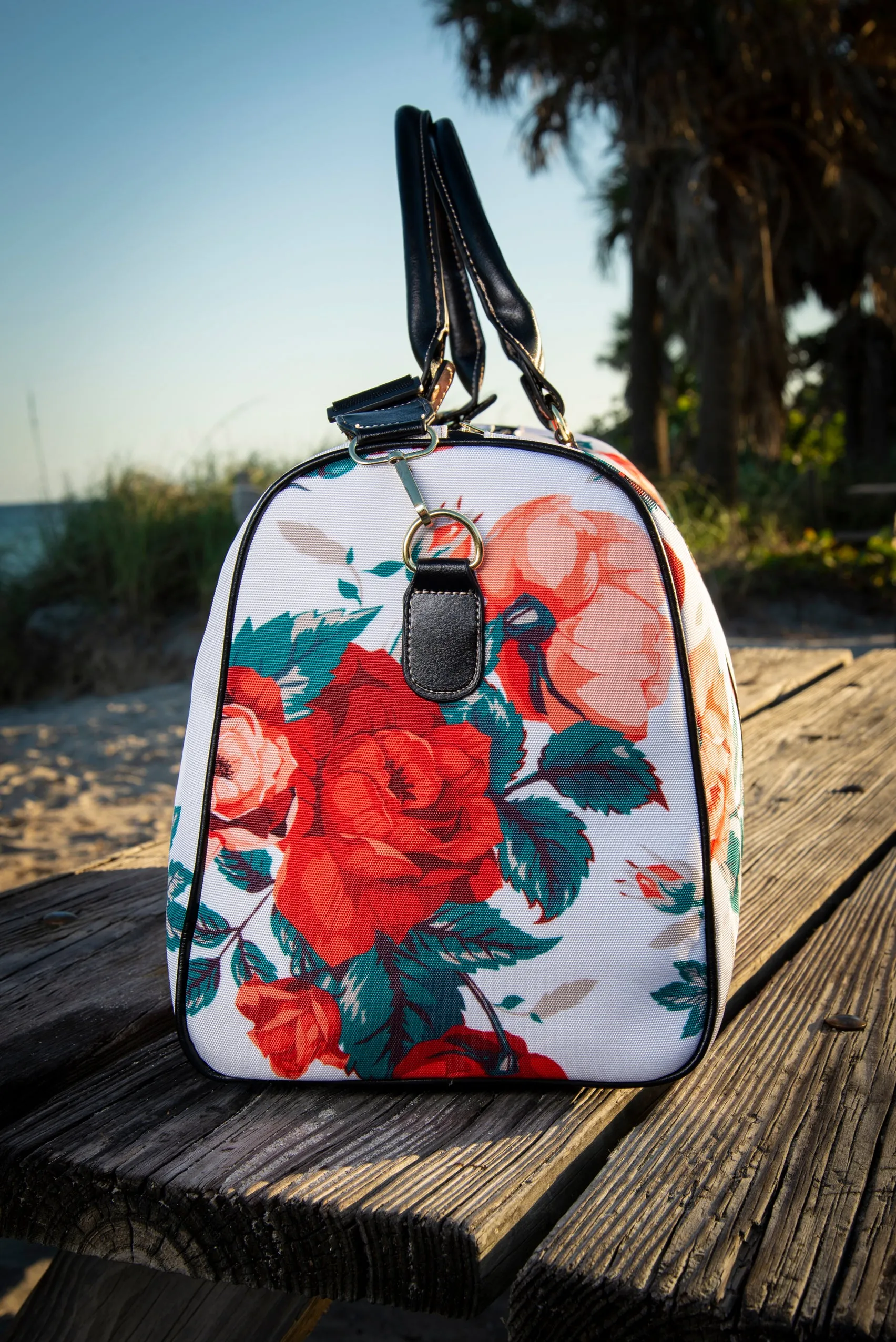 Dali Floral Rose Canvas Waterproof Large Travel Bag