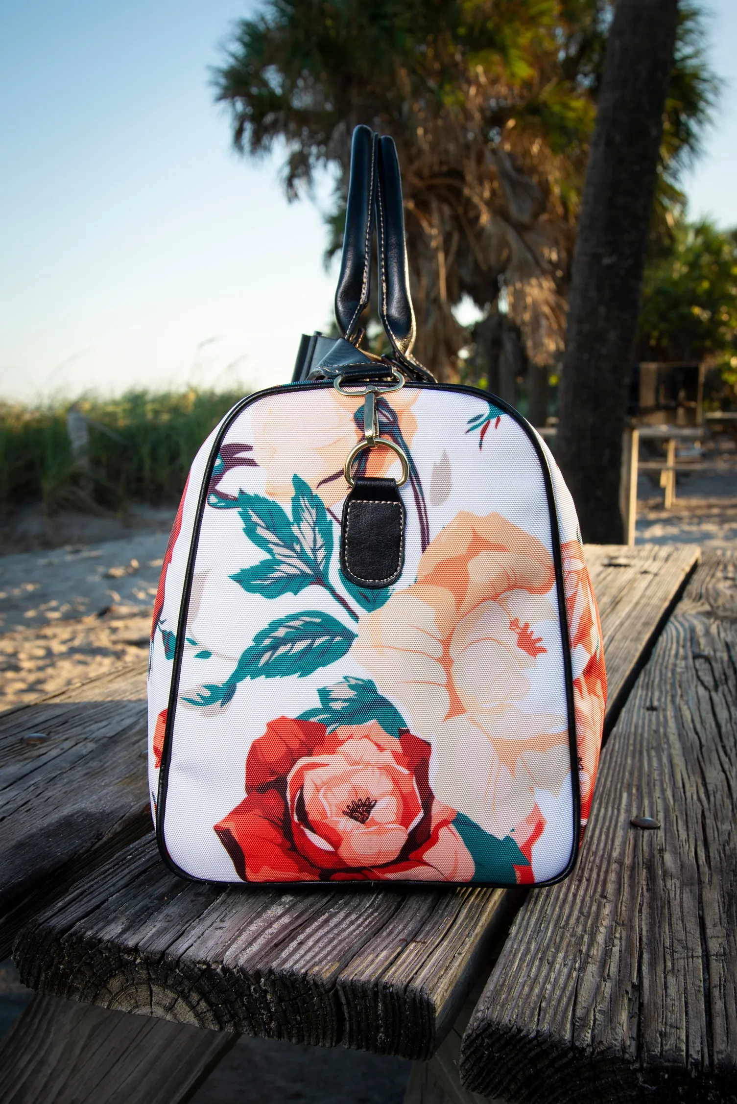 Dali Floral Rose Canvas Waterproof Large Travel Bag