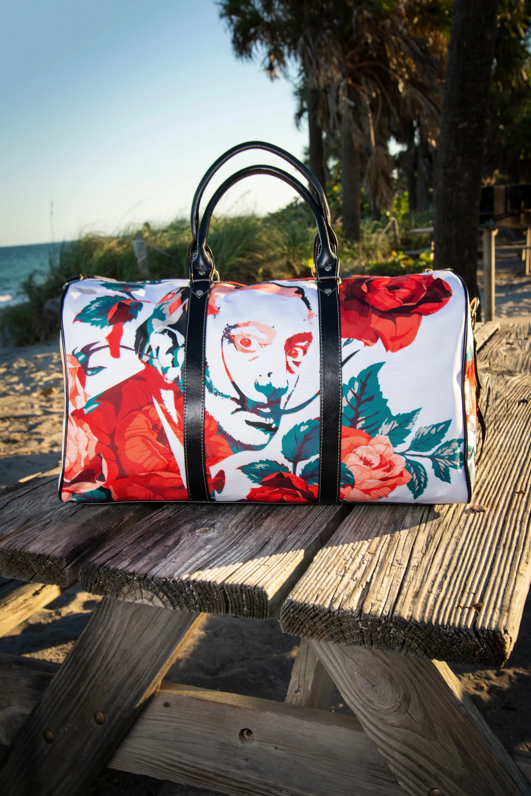Dali Floral Rose Canvas Waterproof Large Travel Bag