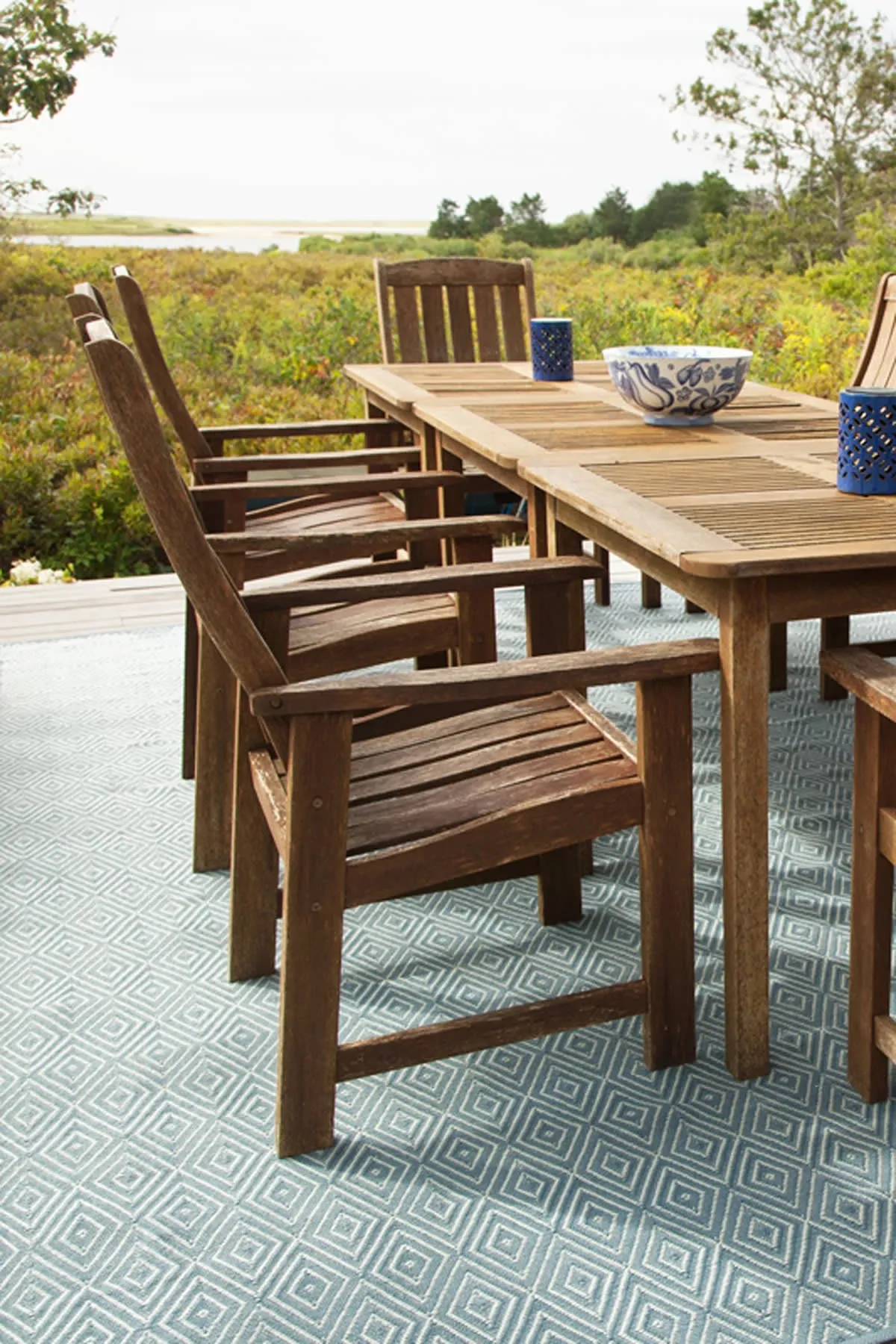 Diamond Slate/Light Blue Handwoven Indoor/Outdoor Rug Swatch