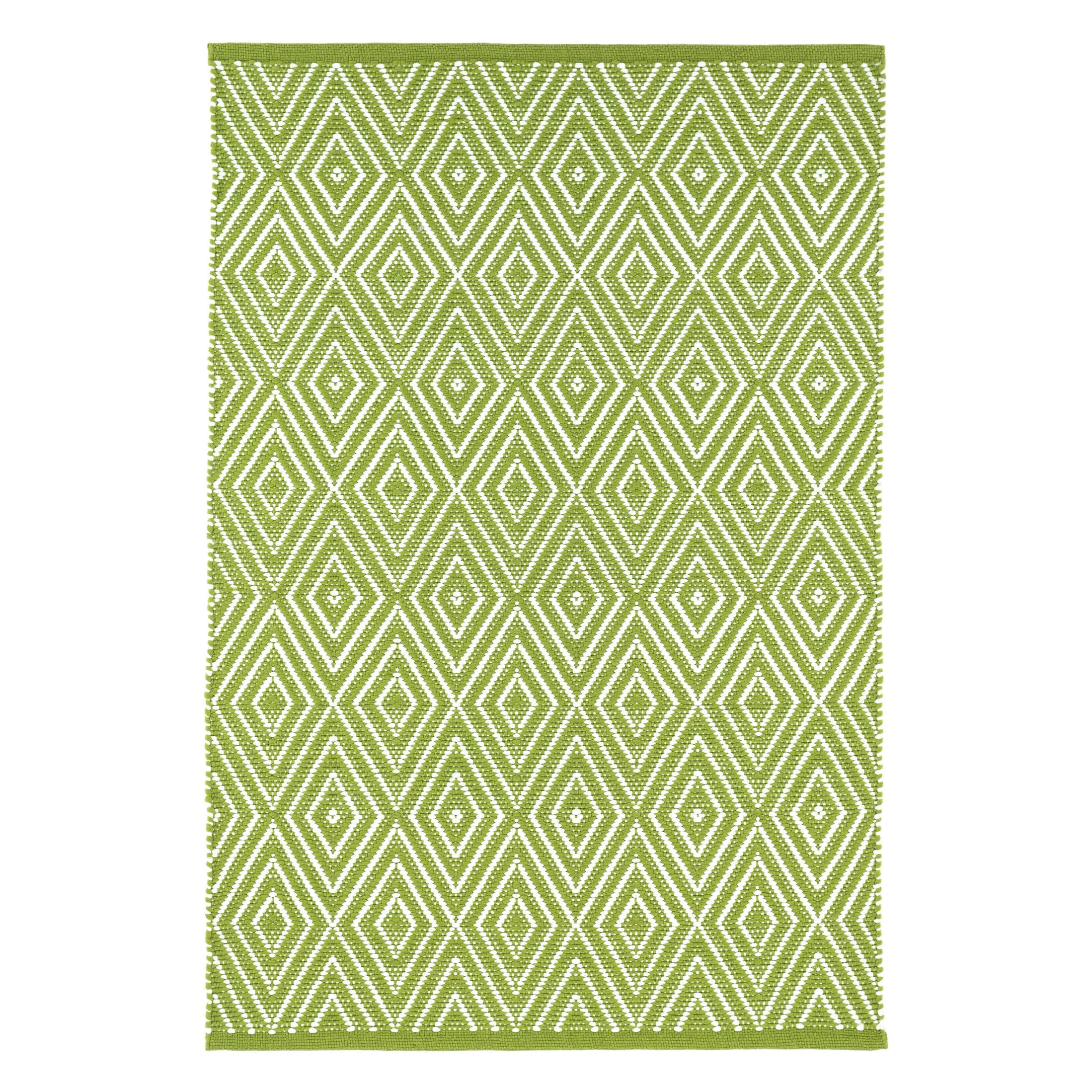 Diamond Sprout/White Handwoven Indoor/Outdoor Rug