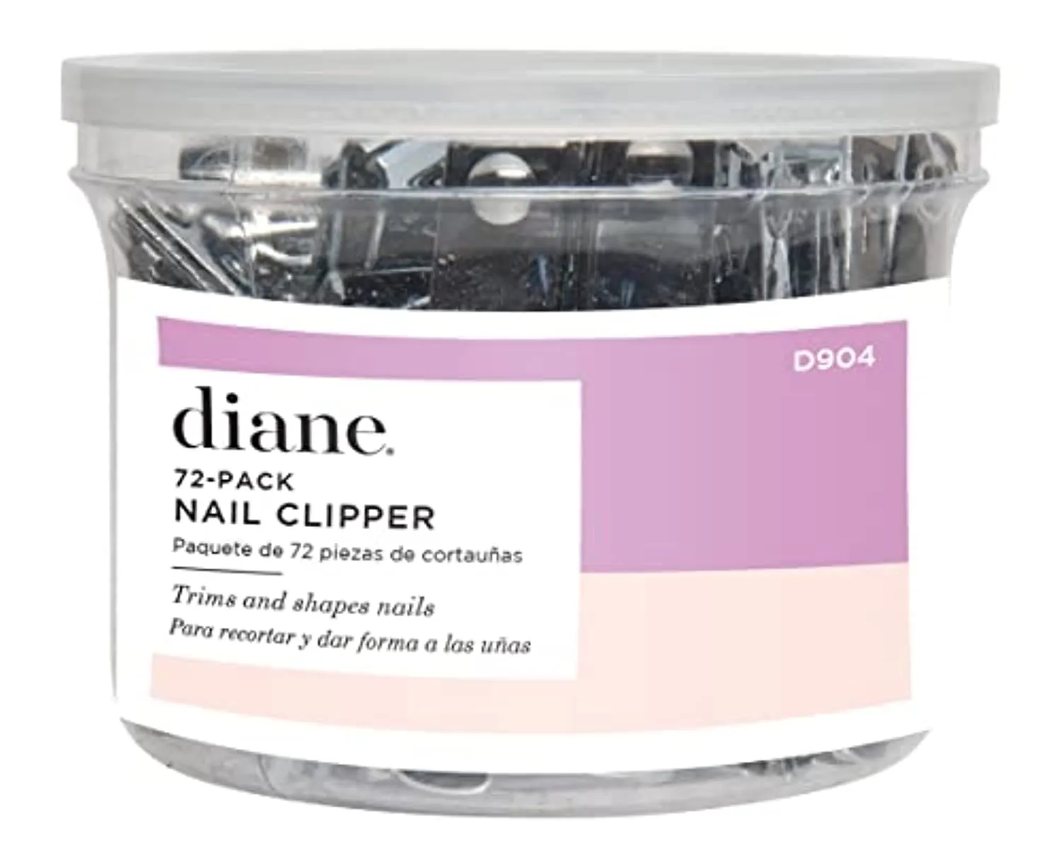 Diane Nail Clippers – Bulk Pack of 72 – For Adults, Kids, Seniors, Men, Women with Fold Out File and Nail Cleaner, Made of Stainless Steel Metal, D904