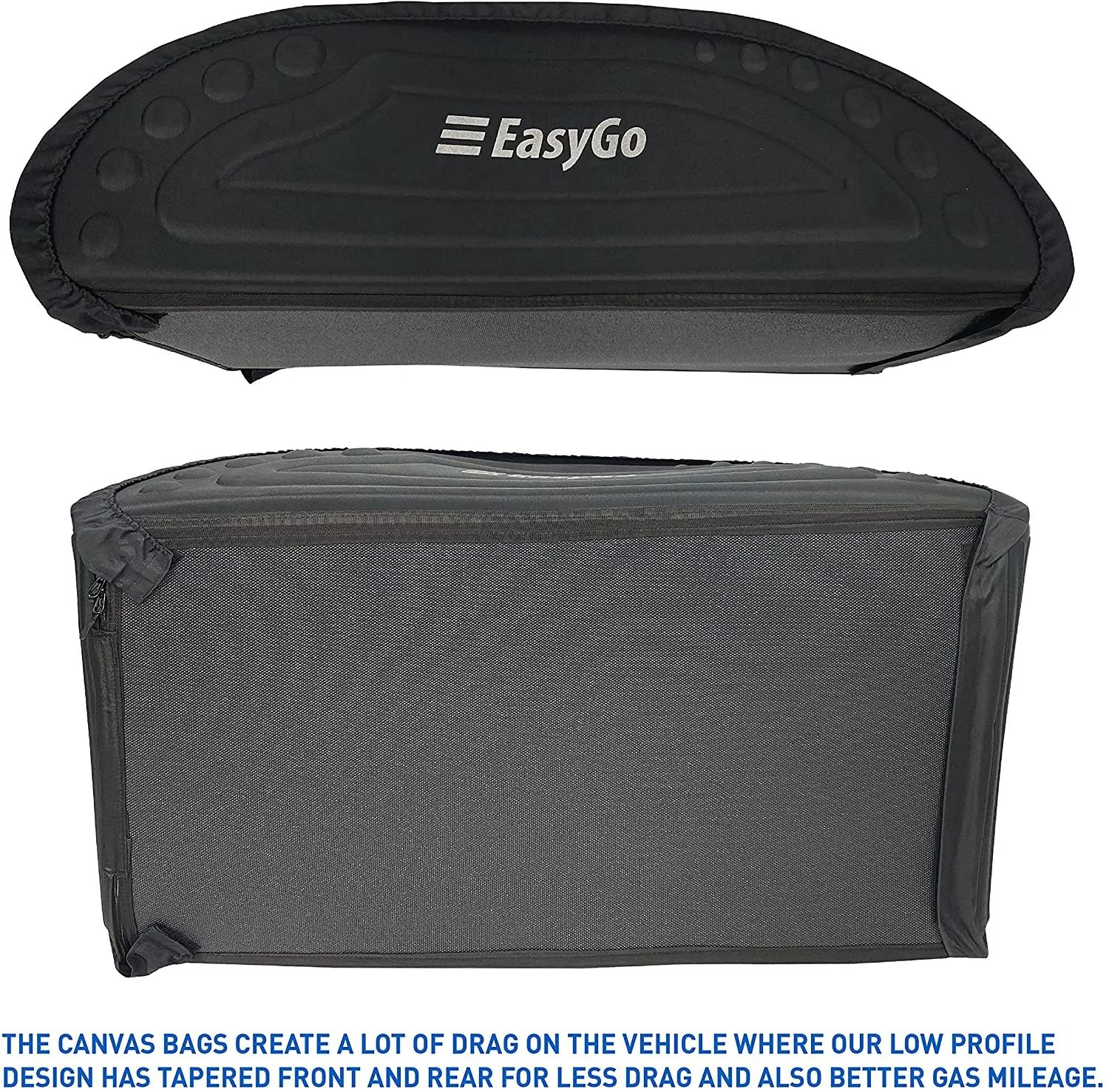 EasyGoProduct Aerodynamic Car Rooftop Cargo Carrier Bag - Soft Roof Top Luggage Bag for All Vehicles SUV with/Without Rack – Hard Sides - 4 Adjustable Straps – 8 Cubic Feet - Fold Flat Storage Bag