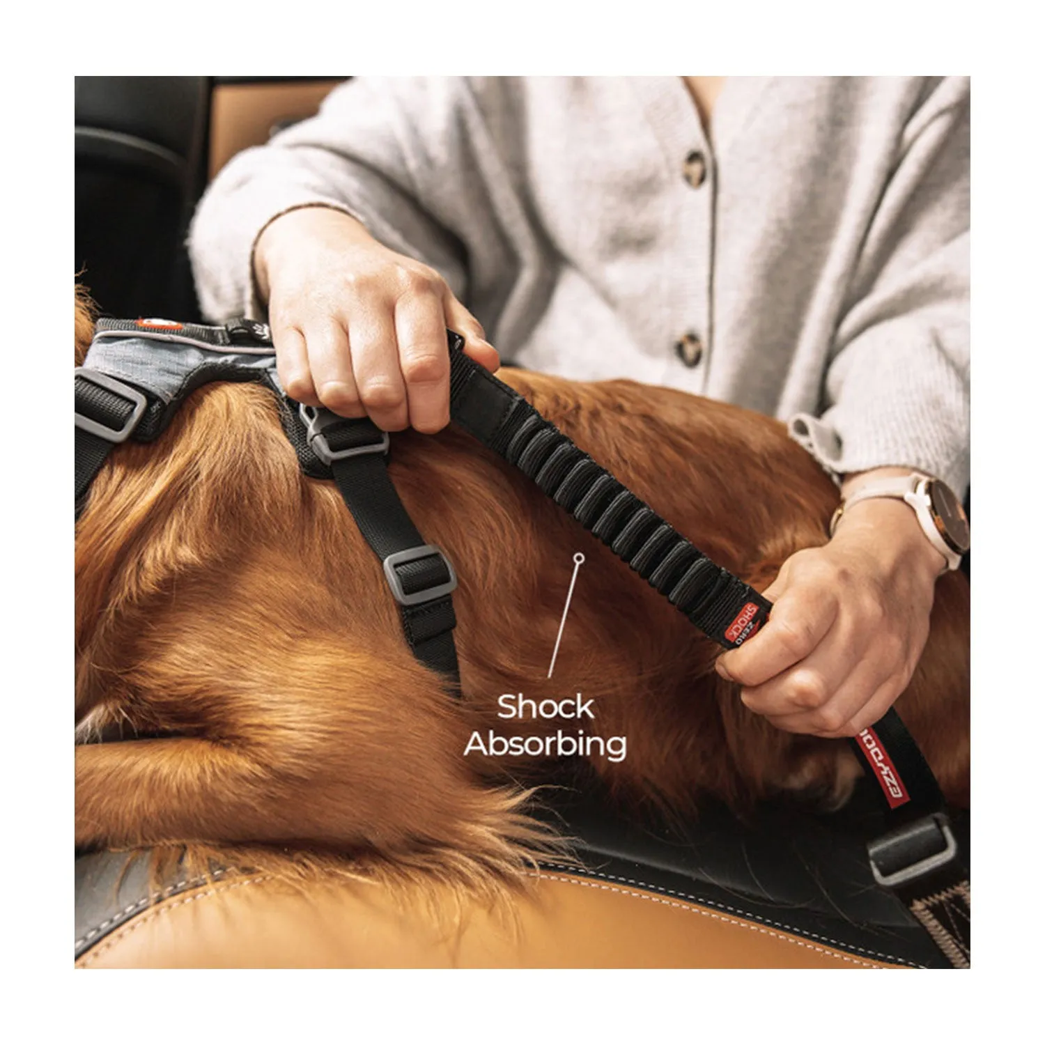 EzyDog Drive Click Zero Shock Car Restraint Black