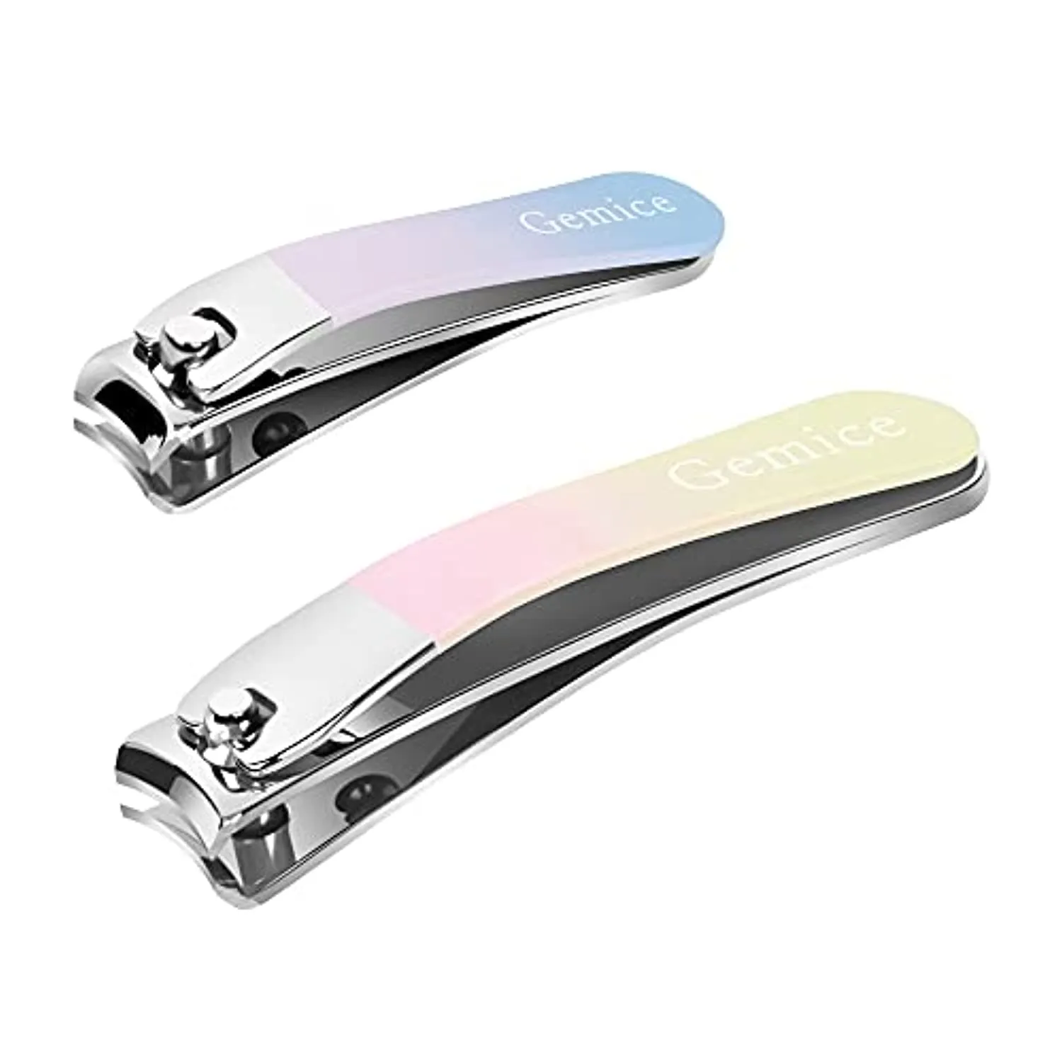 Gemice Nail Clippers Set, Fingernail Toenail Clippers with Sharp Curved Edge, Stainless Steel Finger & Toe Nail Clipper Set with Leather Case for Men & Women and Kids