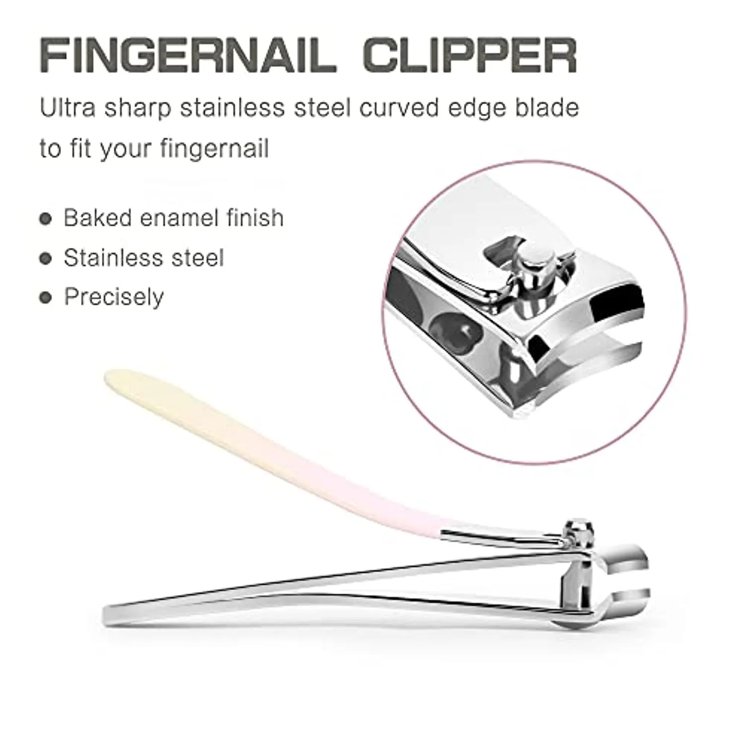 Gemice Nail Clippers Set, Fingernail Toenail Clippers with Sharp Curved Edge, Stainless Steel Finger & Toe Nail Clipper Set with Leather Case for Men & Women and Kids