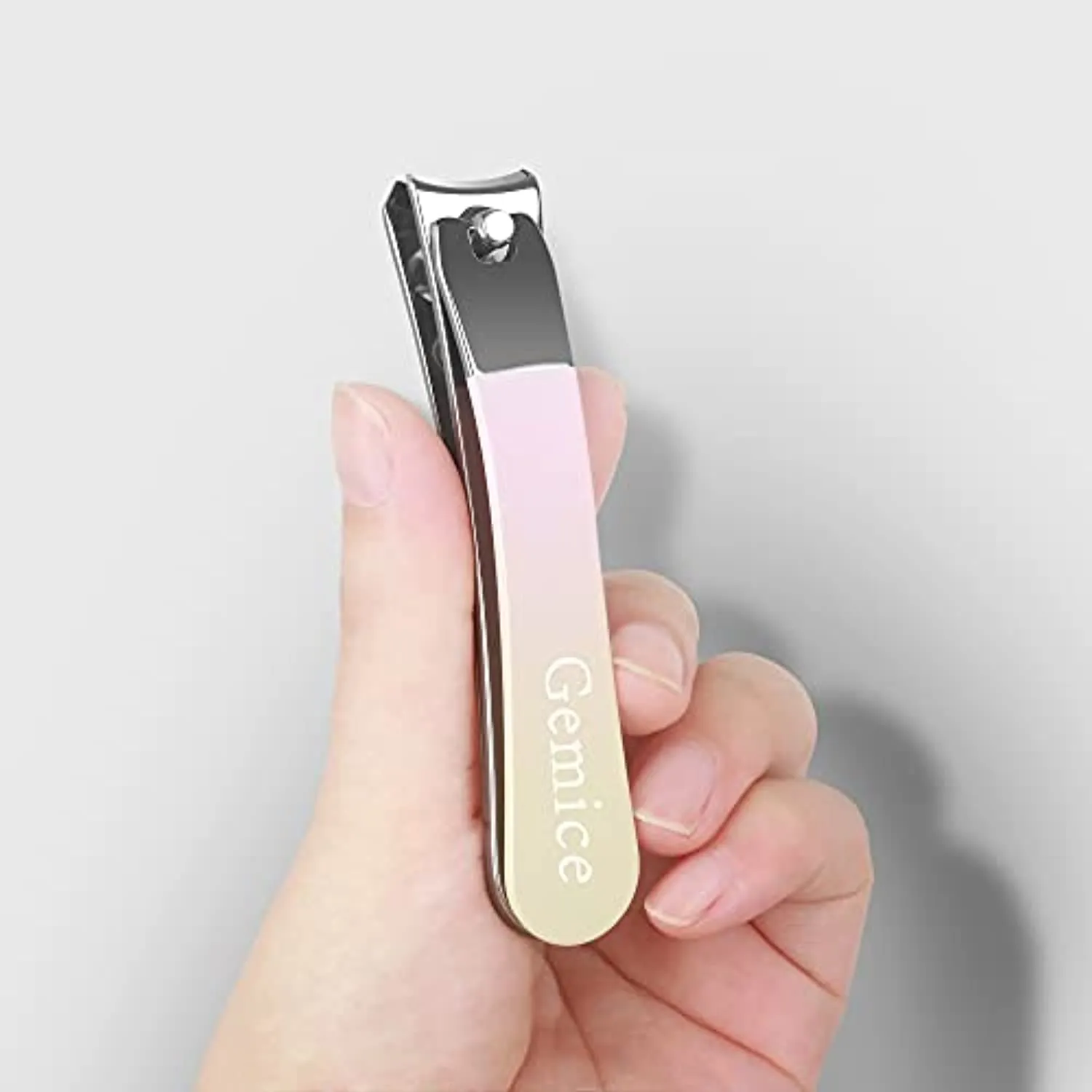 Gemice Nail Clippers Set, Fingernail Toenail Clippers with Sharp Curved Edge, Stainless Steel Finger & Toe Nail Clipper Set with Leather Case for Men & Women and Kids