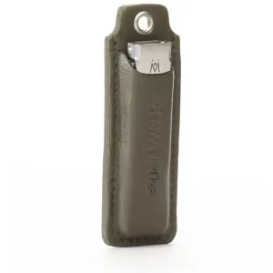 GERmanikure 6cm Pocket Size French Nail Clipper in Olive Leather Keychain Case FINOX® Surgical Stainless Steel
