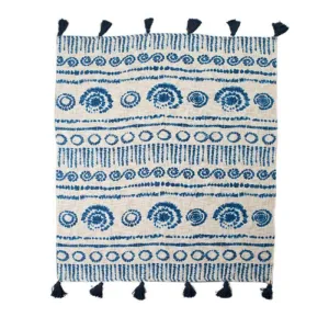Hand Woven Royal #2 Printed Cotton Throw - 125cm x 150cm