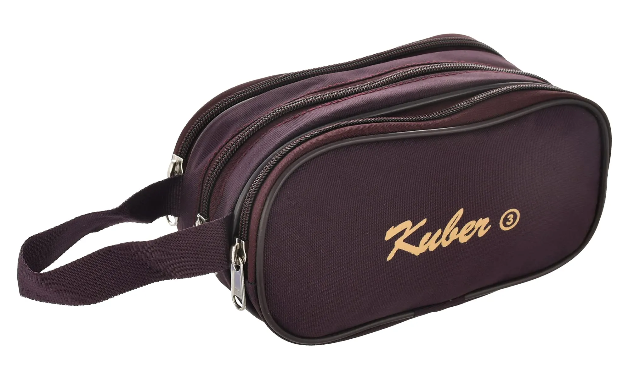 Heart Home Travel Toilerty bag/Shaving Kit/Dopp Kit With 3 Zipper Comparments & Carrying Strip- Pack of 2 (Maroon)-HS43HEARTH26616