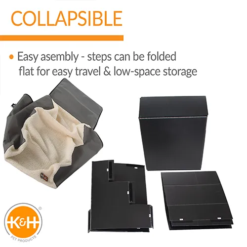 K&H Pet Products™ Pet Stair Steps Fleece 4 Stair Gray