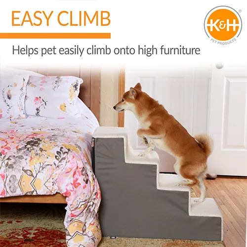 K&H Pet Products™ Pet Stair Steps Fleece 4 Stair Gray