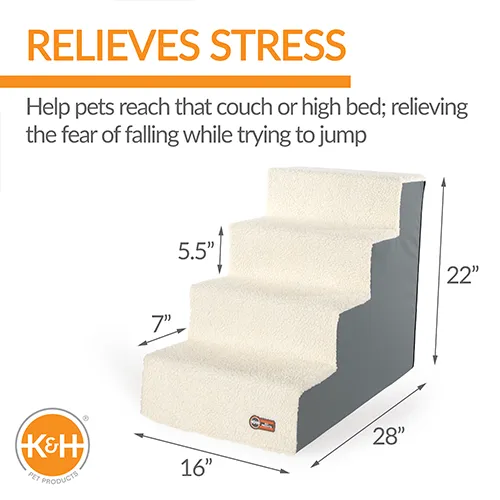 K&H Pet Products™ Pet Stair Steps Fleece 4 Stair Gray