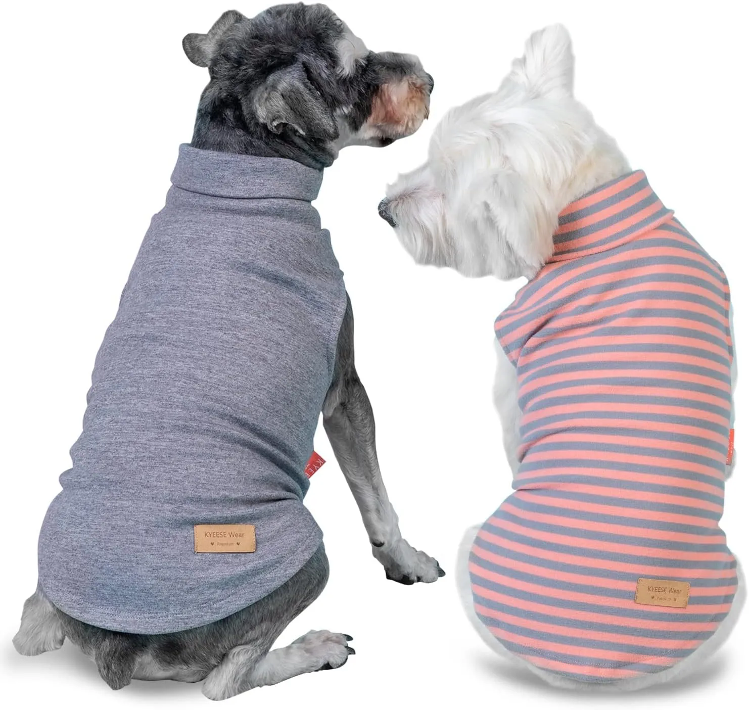 KYEESE 2Pack Dog Sweater Soft Dog Clothes Warm Dachshund Clothes Turtleneck Dog Coats Stretchy Dog Sweatshirt Dog Sweaters for Small Dogs Girl Pullover Small Dog Sweaters