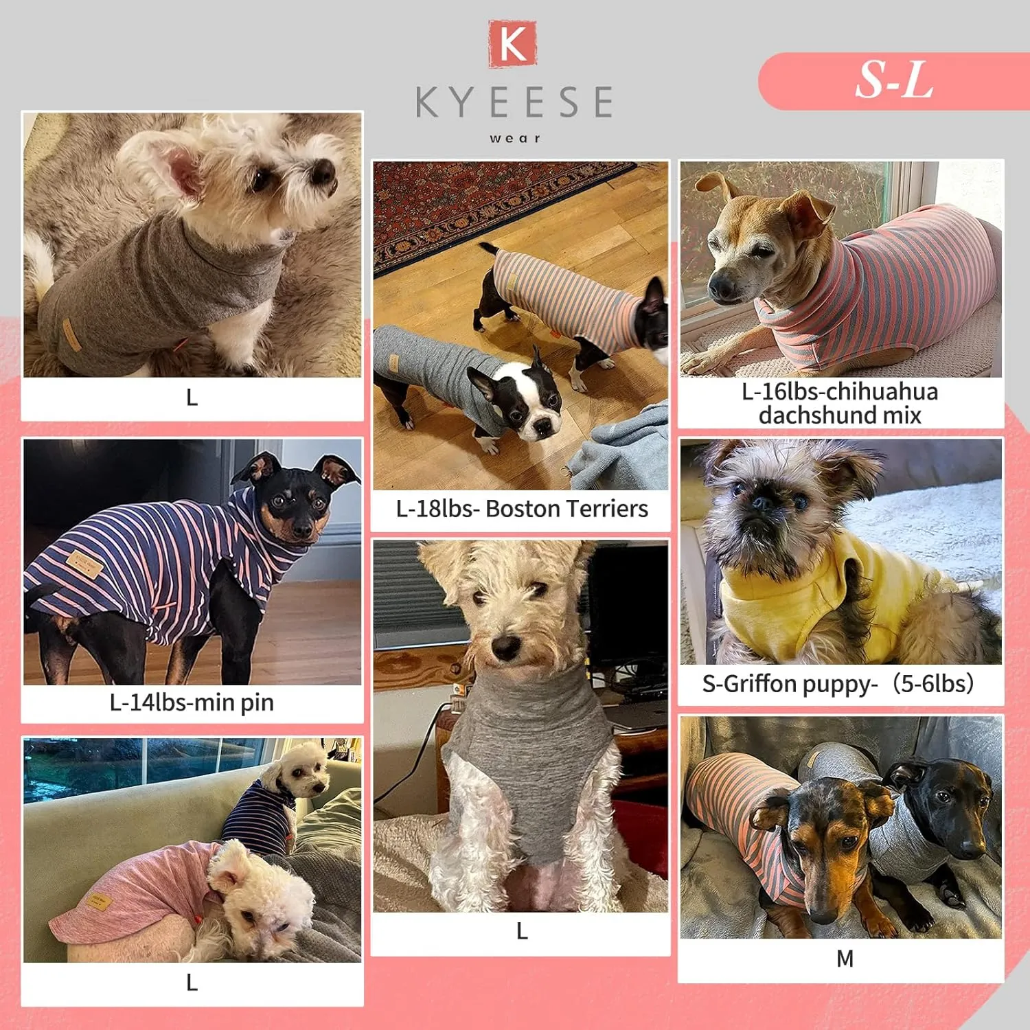 KYEESE 2Pack Dog Sweater Soft Dog Clothes Warm Dachshund Clothes Turtleneck Dog Coats Stretchy Dog Sweatshirt Dog Sweaters for Small Dogs Girl Pullover Small Dog Sweaters