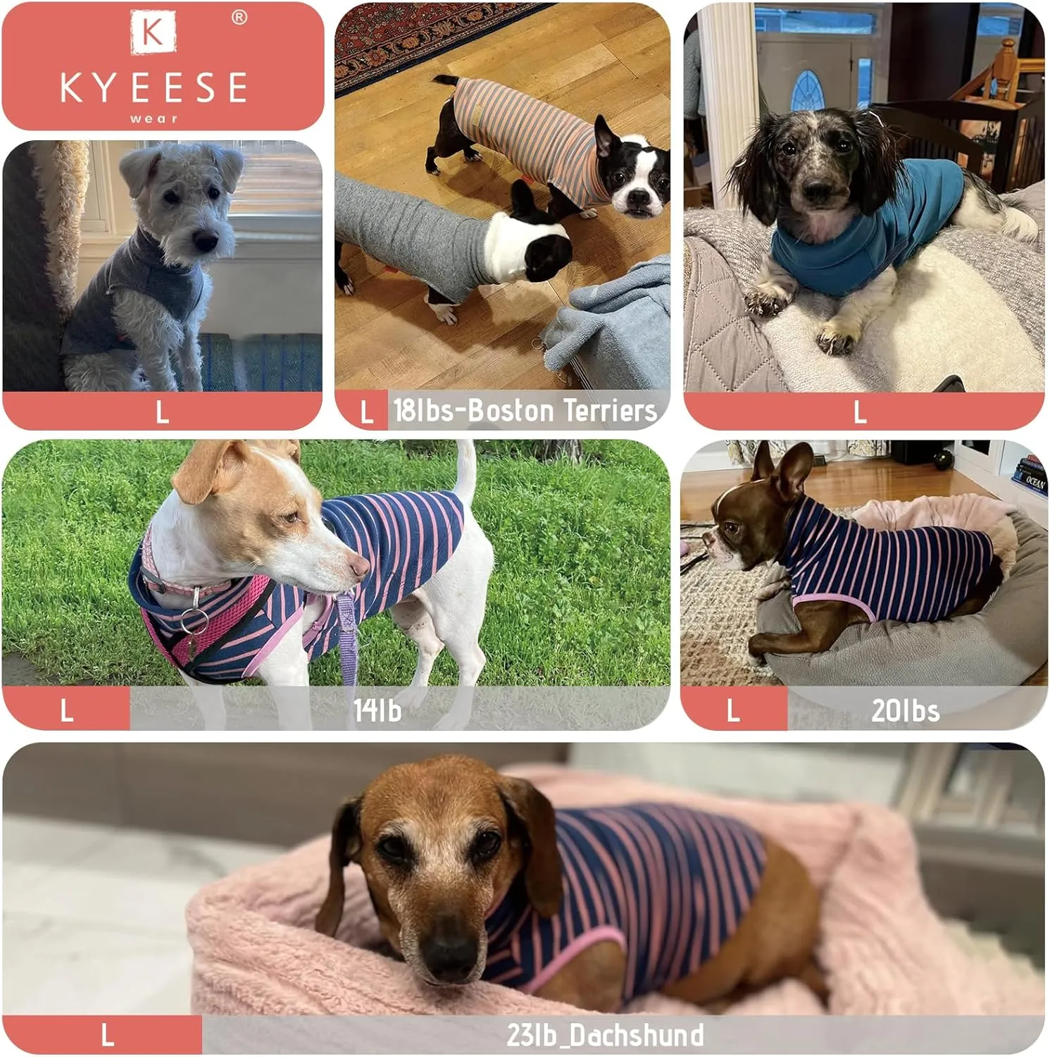 KYEESE 2Pack Dog Sweater Soft Dog Clothes Warm Dachshund Clothes Turtleneck Dog Coats Stretchy Dog Sweatshirt Dog Sweaters for Small Dogs Girl Pullover Small Dog Sweaters