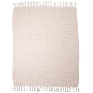 Natural Hand Woven Cotton Throw 1 - 125cm x 150cm