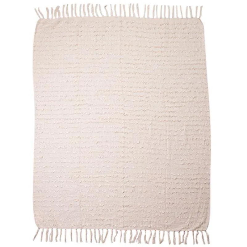 Natural Hand Woven Cotton Throw 1 - 125cm x 150cm