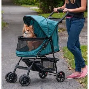 Pet Gear Happy Trails No-Zip Pet Stroller - Emerald Green