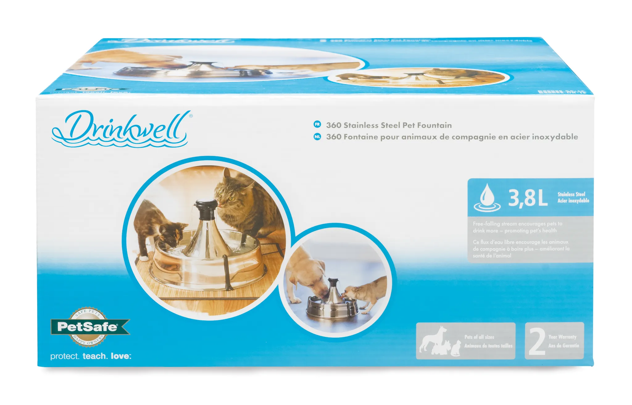 PetSafe DrinkWell 360 Saintless Steel Pet Fountain 3.8L