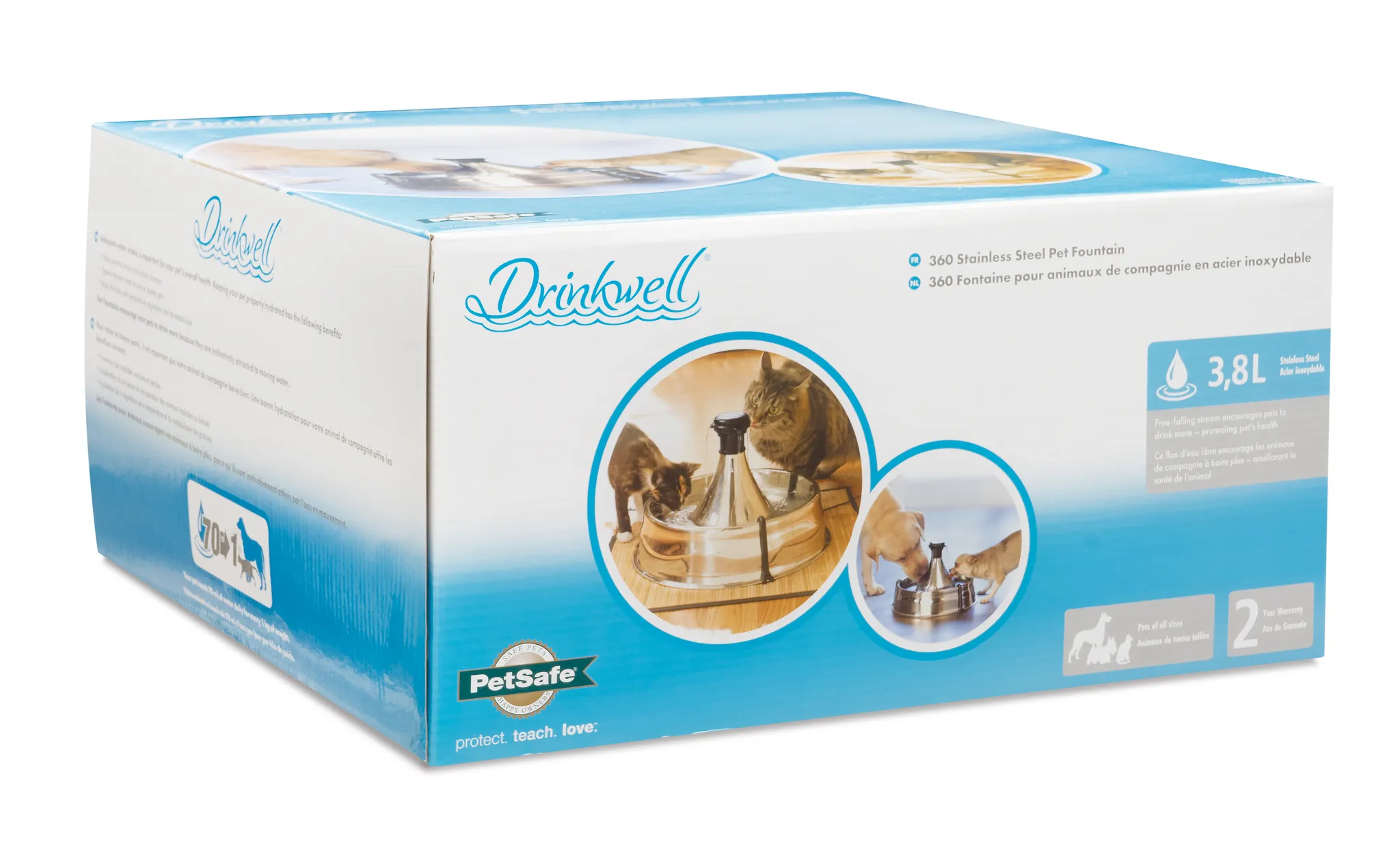 PetSafe DrinkWell 360 Saintless Steel Pet Fountain 3.8L