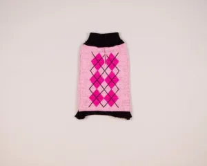 Pink Argyle-Dog Sweater