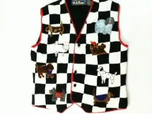 Pooches With Bows and Beads-Medium Christmas Sweater