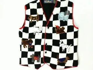 Pooches With Bows and Beads-Medium Christmas Sweater