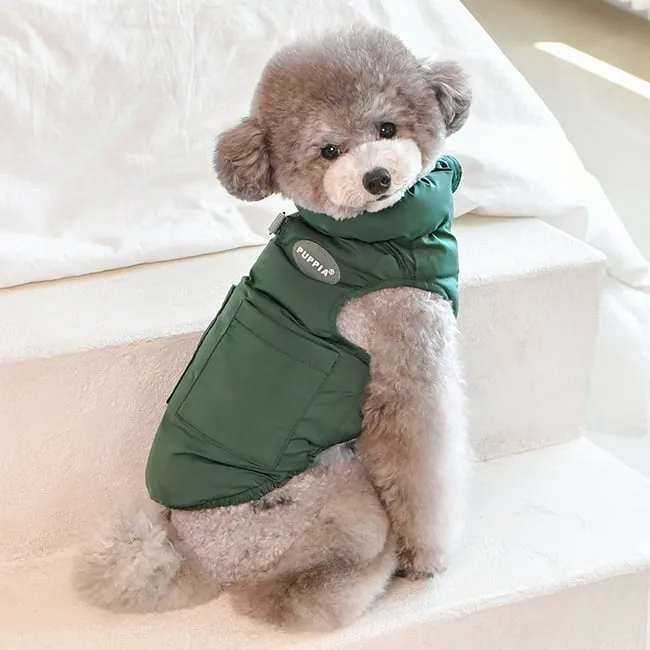 Puppia Puffer Vest Harness Jumper Green/Brown