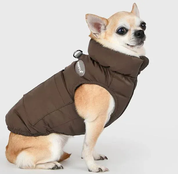 Puppia Puffer Vest Harness Jumper Green/Brown