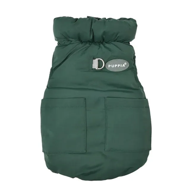 Puppia Puffer Vest Harness Jumper Green/Brown