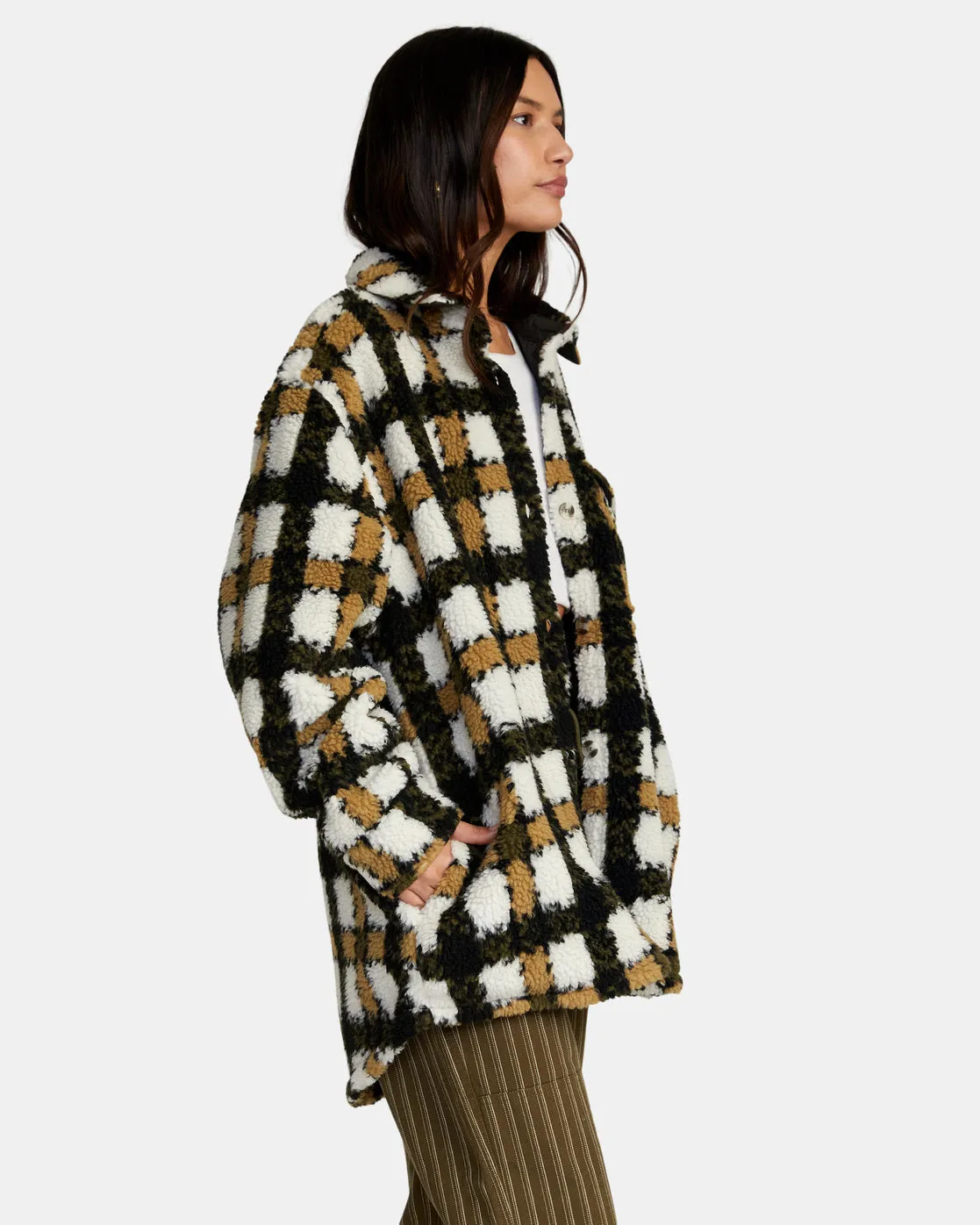 RVCA Birdie Flannel Shacket - Pirate Black