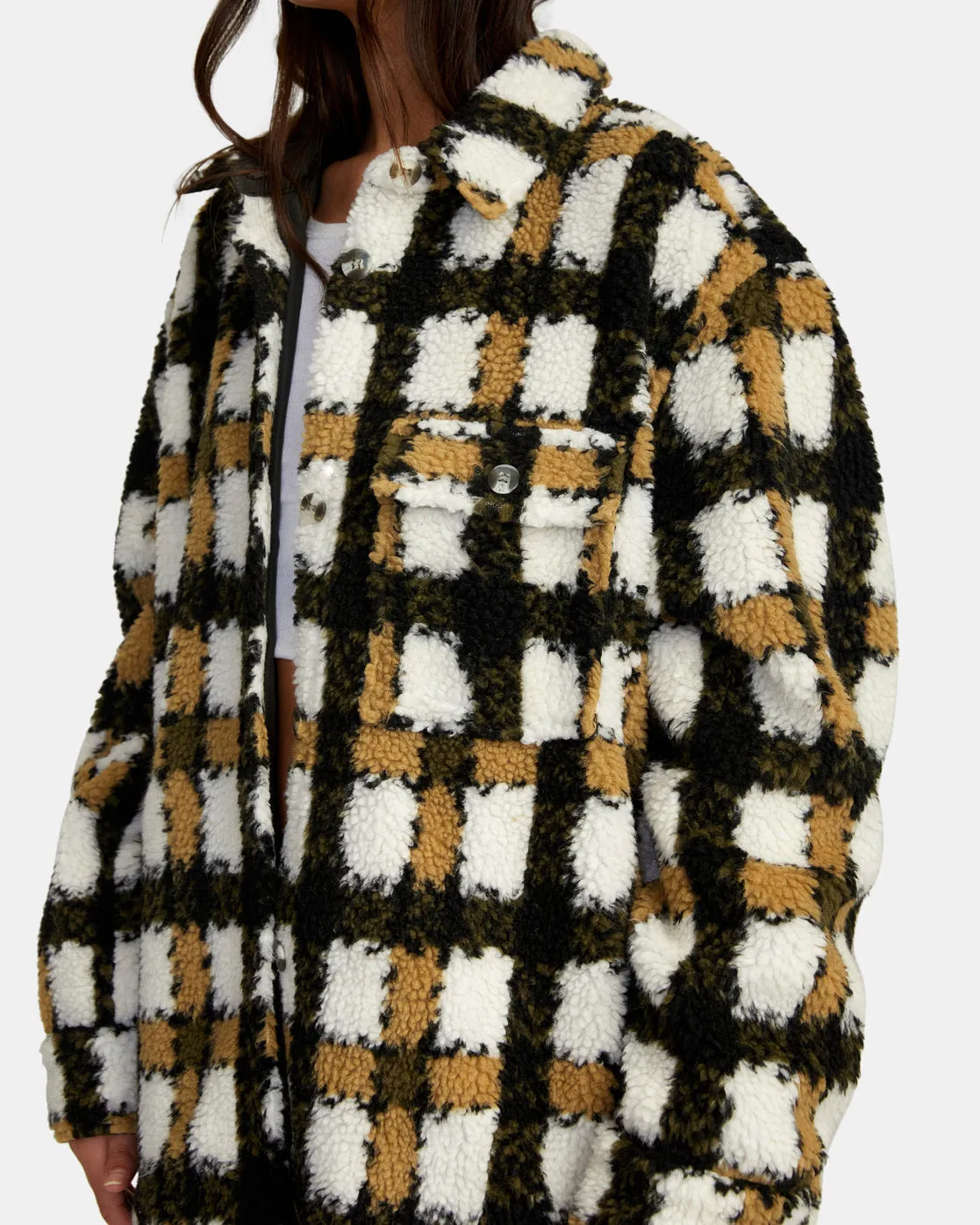 RVCA Birdie Flannel Shacket - Pirate Black