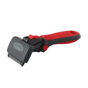 Small Deshedding Tool Red For Short Coat Dogs and Cats by Refuresh