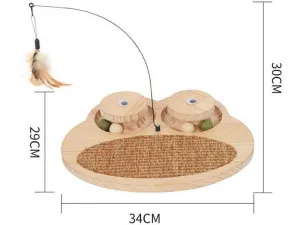 Solid Wood Pine Board   Sisal   Steel Wire   Feather   Cat Grass Ball-R