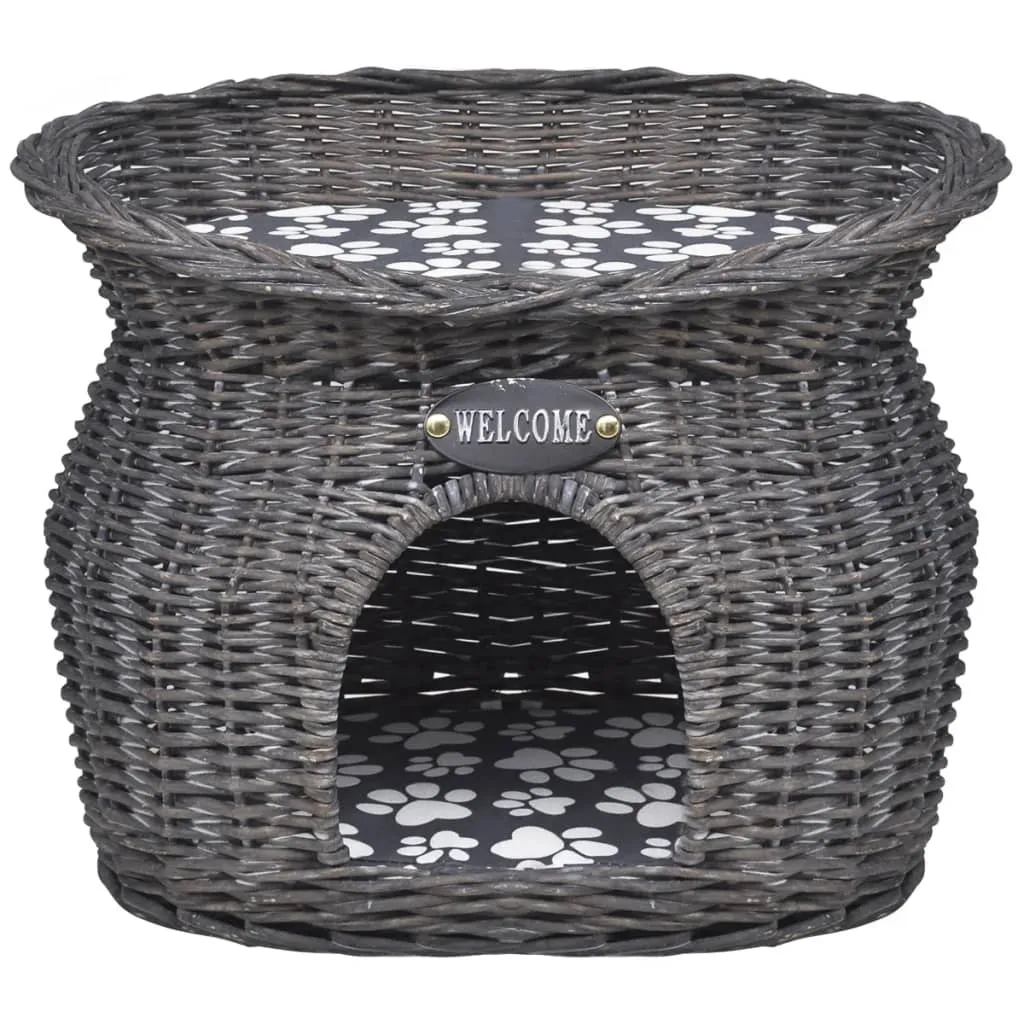 vidaXL Willow Cat Tree Pet House/Bed/Scratching Post with Cushion