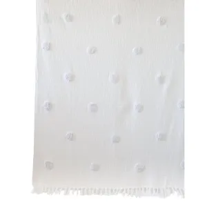 White Belvidere Throw Blanket - 125cm x 150cm